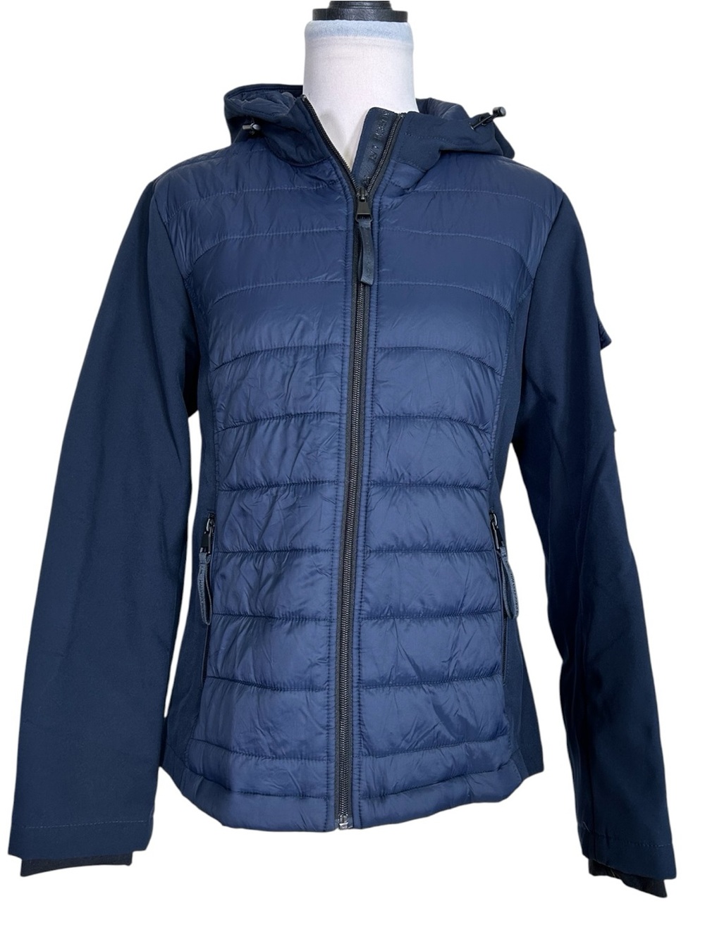 Lauren Ralph Lauren Hybrid Jacket Women’s S Navy Quilted Softshell Hooded